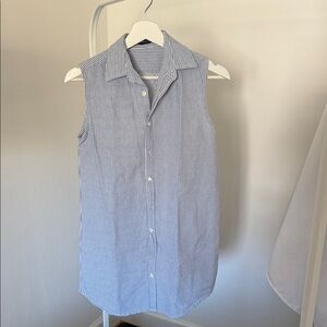 Brandy Melville Blue and White Striped Collared Top / Dress